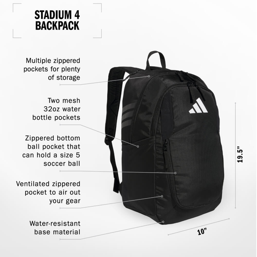 adidas Stadium 4 Backpack Black - 4