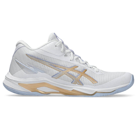 ASICS Women's Netburner Ballistic FF MT 4 Volleyball Shoe White/Champagne - 1