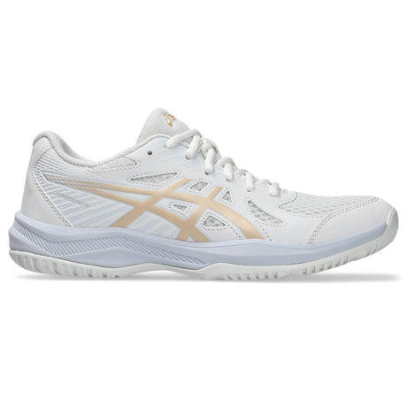 ASICS Women's Upcourt 6 Volleyball Shoe White/CHampagne - 1