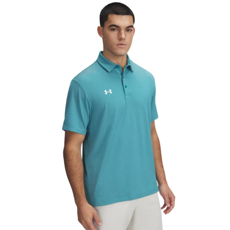 Under Armour Men's Drive Stripe Polo Coastal Teal - 1
