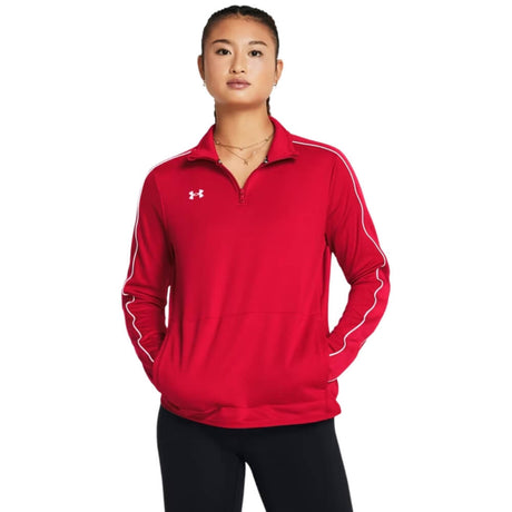 Under Armour Women's Command 1/4 Zip - Red - 1