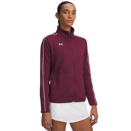 Under Armour Women's Command Warm Up Full-Zip Maroon - 1