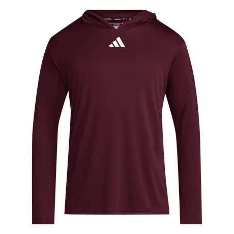 adidas Men's D4T Long Sleeve Lightweight Hoodie Maroon