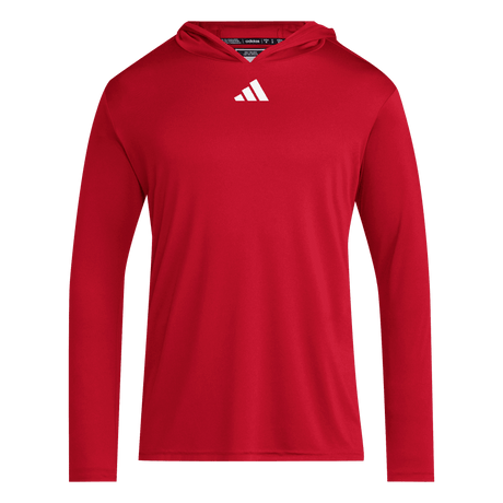 adidas Men's D4T Long Sleeve Lightweight Hoodie Red