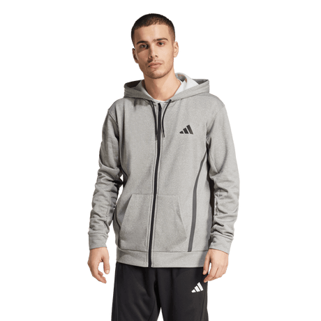 adidas Men's Game&Go Full Zip Hoodie Light Gray_1