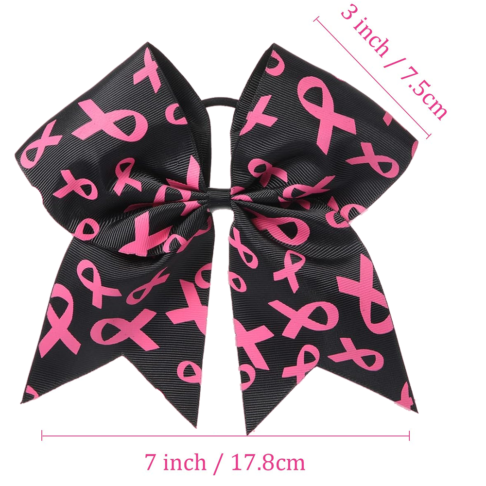Pink Ribbon Hair Bow - Black