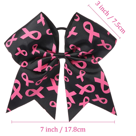 Pink Ribbon Hair Bow - Black